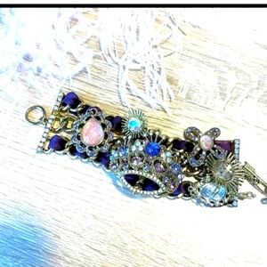 Rare Betsey Johnson Vintage Tzarina Sugar Plum PurpleCrystal Mirror Crown